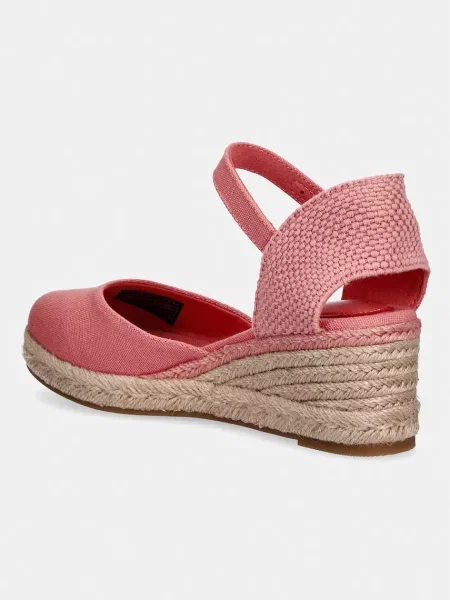 Tommy Hilfiger espadryle MID WEDGE ESPAD CLOSED TOE różowe