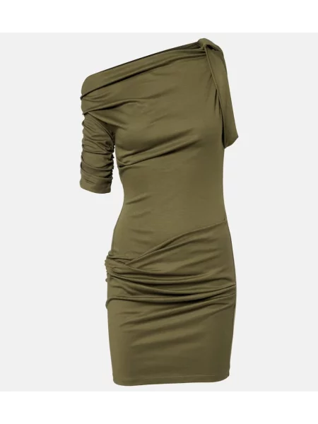 Rochie Jacquemus de mătase drapată verde