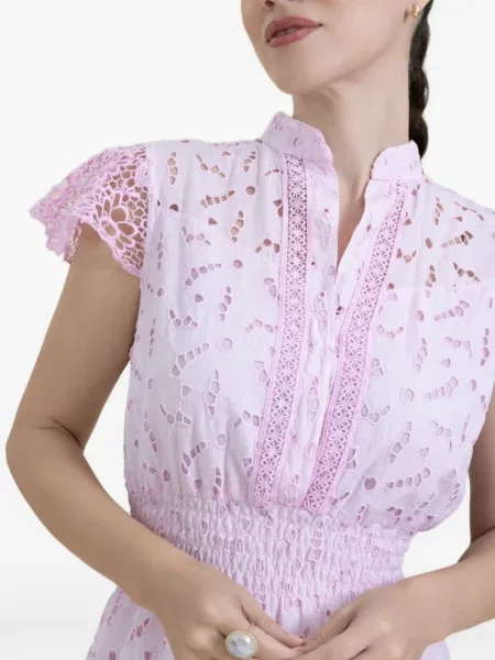 Rochie mini Temptation Positano cu broderie roz