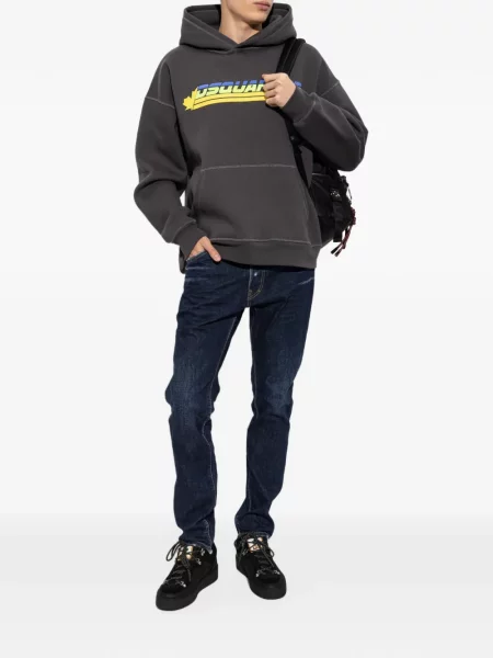 Ursuleț de pluș blugi Dsquared2 zdrențuiți albastru