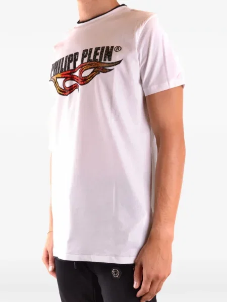 Tricou Philipp Plein cu imagine alb