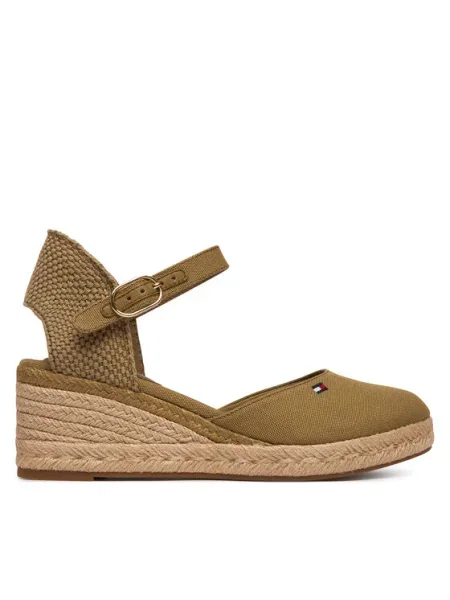 Tommy Hilfiger Еспадрили Mid Wedge Espad Closed Toe кафяв