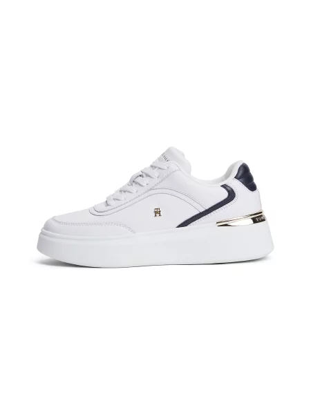 TOMMY HILFIGER Nízke tenisky námornícka modrá / zlatá biela