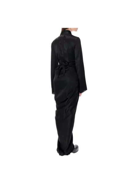 Długa sukienka maxi Rick Owens kopertowa czarna