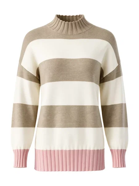 Imily Bela Pulover kaki / roz alb