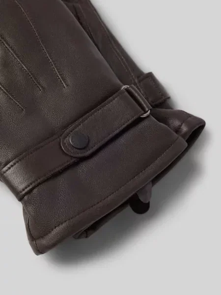 Rękawiczki ze skóry bydlęcej nappa z zapięciem na patkę Barbour