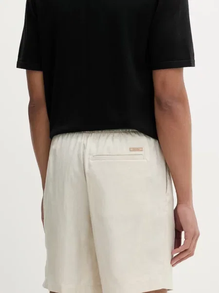 Calvin Klein Len rövidnadrág | Straight fit bézs