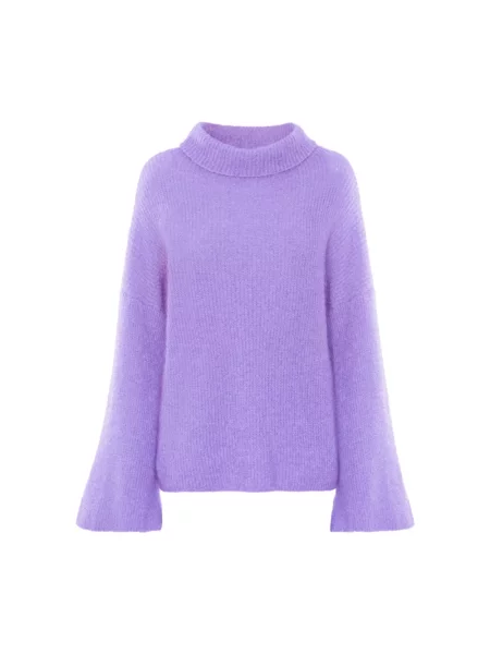 Sweter Americandreams wełniany fioletowy