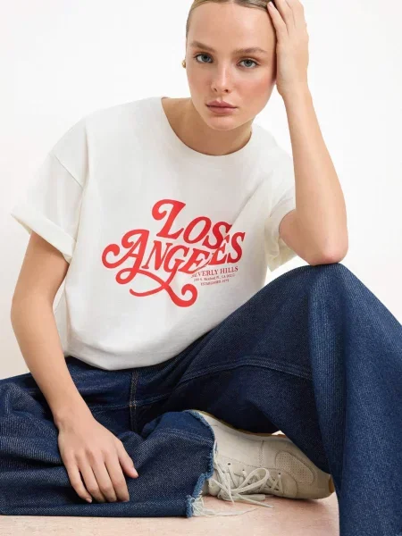 Trendyol Tricou roșu alb
