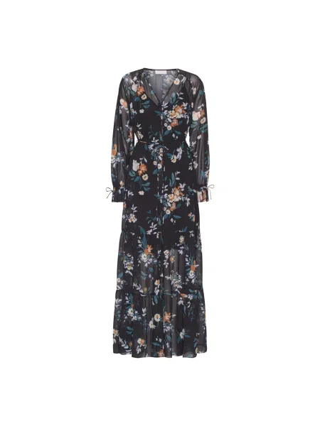 Dolga srajca bež / travnato zelena / oranžna črna