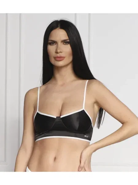 Karl Lagerfeld De satin sutien negru