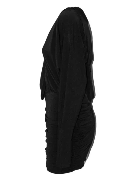 Rochie mini The Andamane cu decolteu în V drapată de costum negru