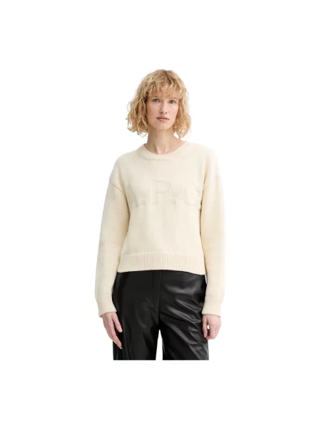 A.P.C. sweter PULL TIAGO F beżowy