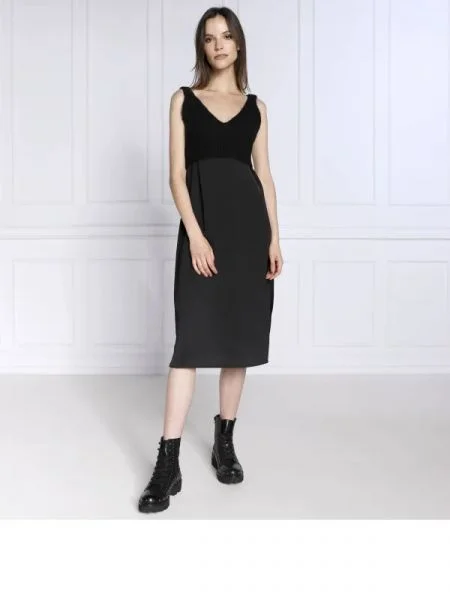 Pinko Rochie + kötött pulóver REFORM negru