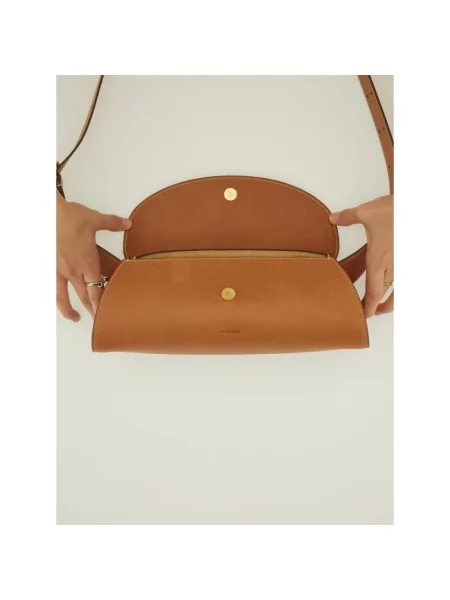Torebka Jil Sander skórzana brązowa