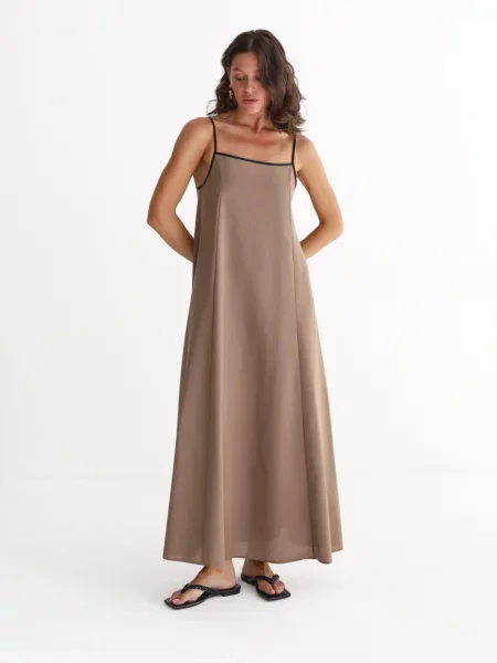 Сарафан Lilove льон/бавовна коричневий