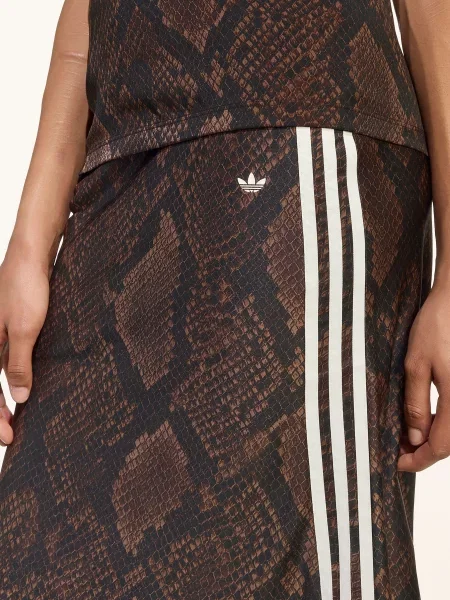 Adidas Originals Saténová Sukně Snake Print tmavě bílá hnědá
