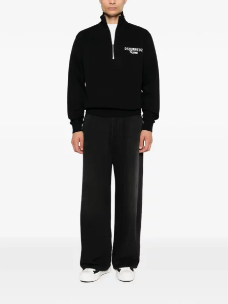 Hanorac cu fermoar Dsquared2 cu imagine negru