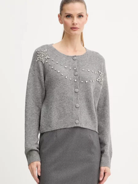 Fracomina cardigan din amestec de lână gri