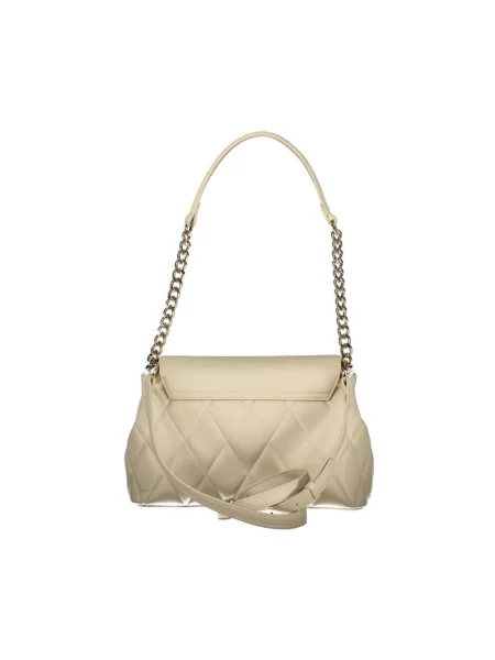 Lniana torebka Valentino Bags beżowa