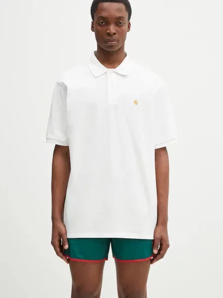T-shirt Carhartt WIP S/S Chase Pique Polo UNISEX White/ Gold XXL λευκό