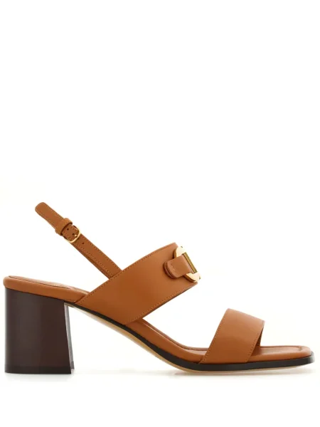 Sandale Ferragamo din piele cu cataramă maro