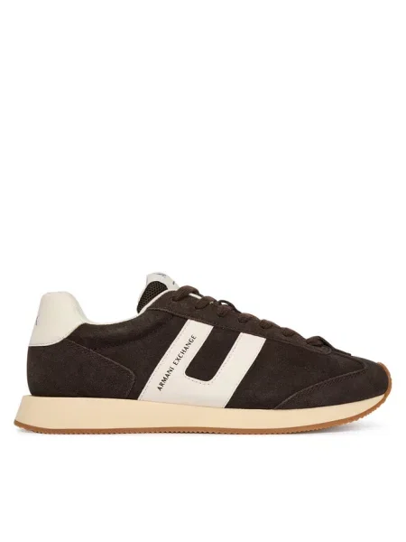 Sneakersy Armani Exchange brązowe