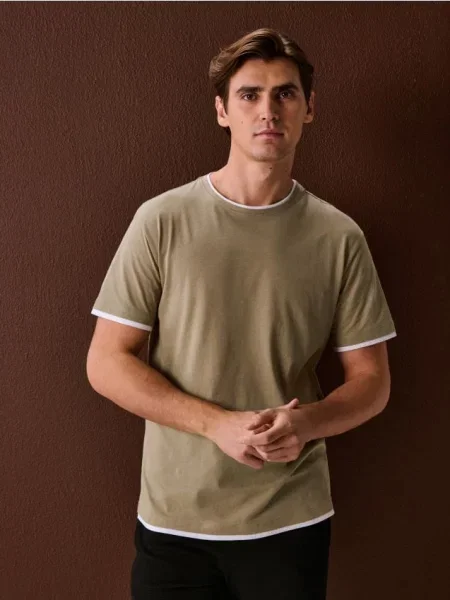 Sinsay koszulka basic zielony