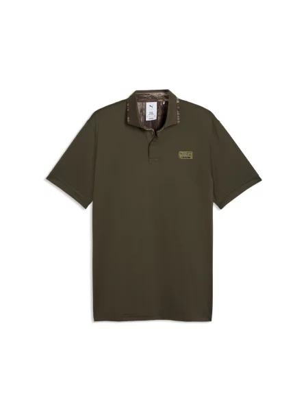 Golfowa koszulka polo PUMA x REALTREE Solid Akcesoria M zielony
