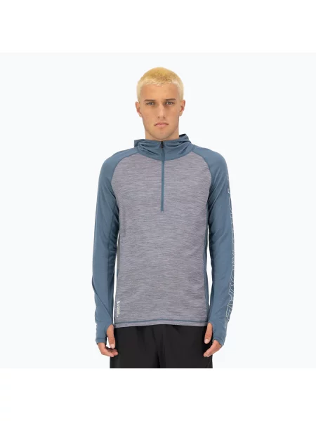 Мъжки термален суитшърт Mons Royale Temple Tech Hood heather/goblin blue сив