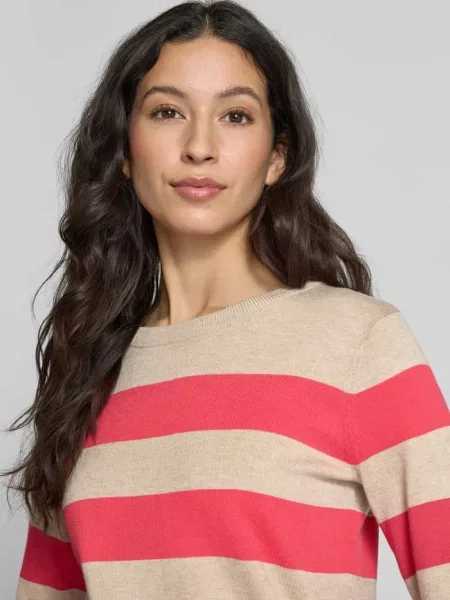 Koszulka z dzianiny o kroju regular fit z rękawem o dł. model Mala' Kaffe
