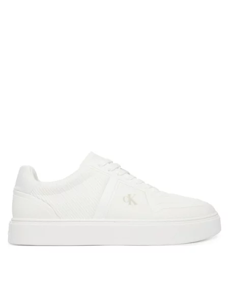 Calvin Klein Sneakersy Classic Cups Laceup Knit biały