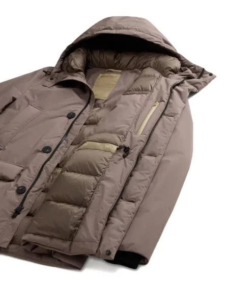 Geacă Woolrich cu glugă maro