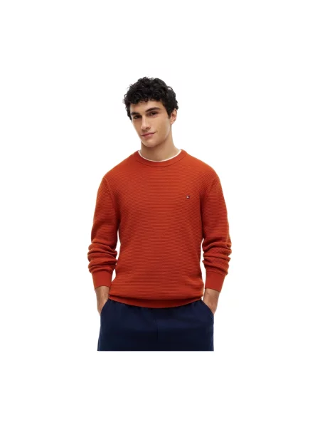 Dzianinowy sweter Tommy Hilfiger pomarańczowy