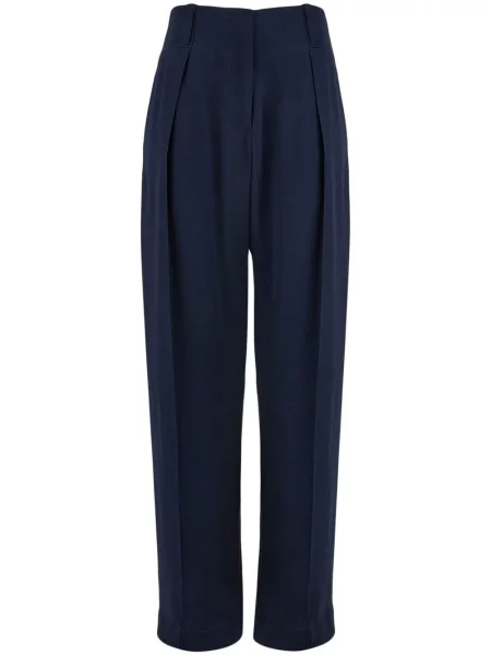 Pantaloni Ferragamo de mătase albastru