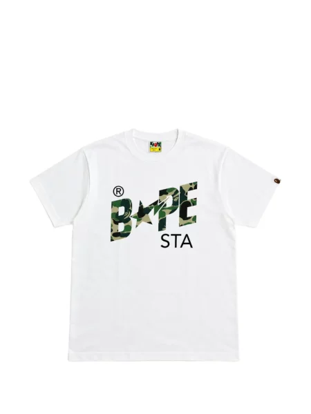 Tricou A Bathing Ape® cu imagine cu model camuflaj alb