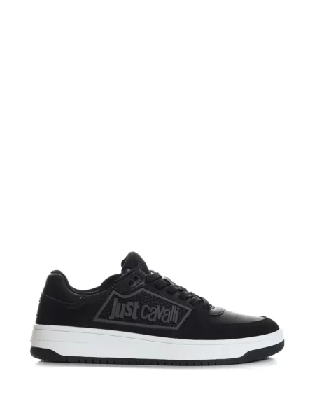 Sneakerși Just Cavalli cu autograf negru