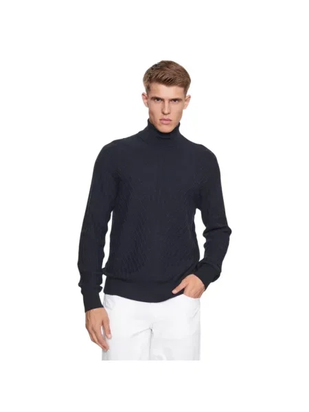 Sweter z golfem Armani Exchange do golfa niebieski
