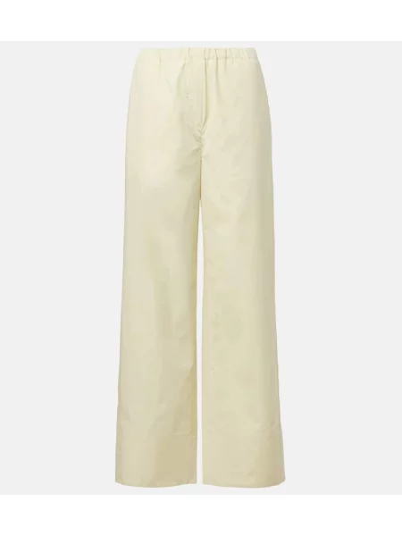 Pantaloni Toteme din poplin galben