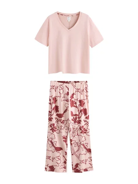 Next Pijama roz / ruginiu roșu