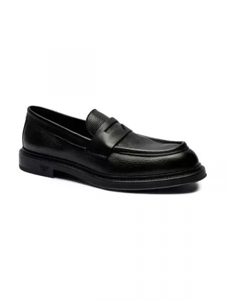 Emporio Armani Bőr loafer cipők fekete
