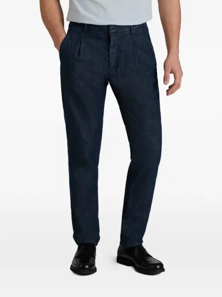 Плисирани дънки Incotex синьо