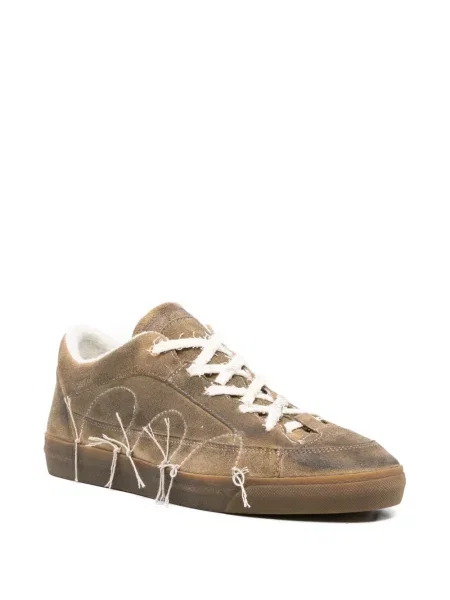 Sneakerși Santha cu broderie maro