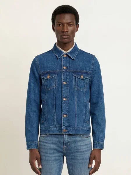 7 For All Mankind Džínová Bunda Perfect Jacket mid blue modrá