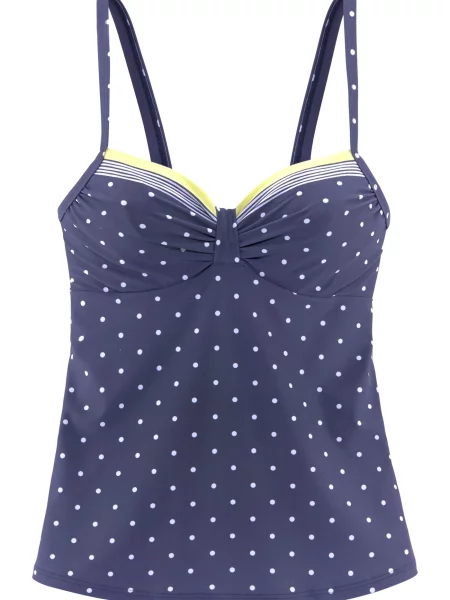 LASCANA Tankini top albastru / galben pastel alb