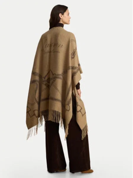 LAUREN RALPH LAUREN Pončo Svetlo rjava siva