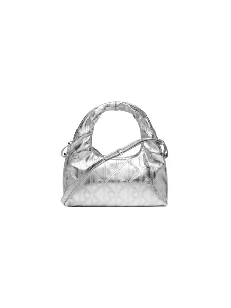 Calvin Klein Kabelka Puffy Aop Mini Bag With Strap Strieborná
