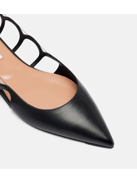 Balerini Aquazzura din piele slingback negru