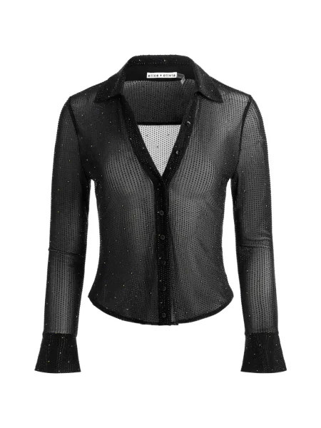 Stras top Alice + Olivia negru