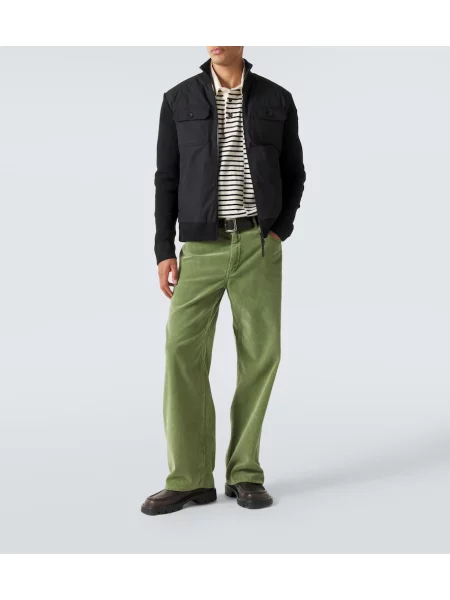 Cardigan Moncler din piele de căprioară negru